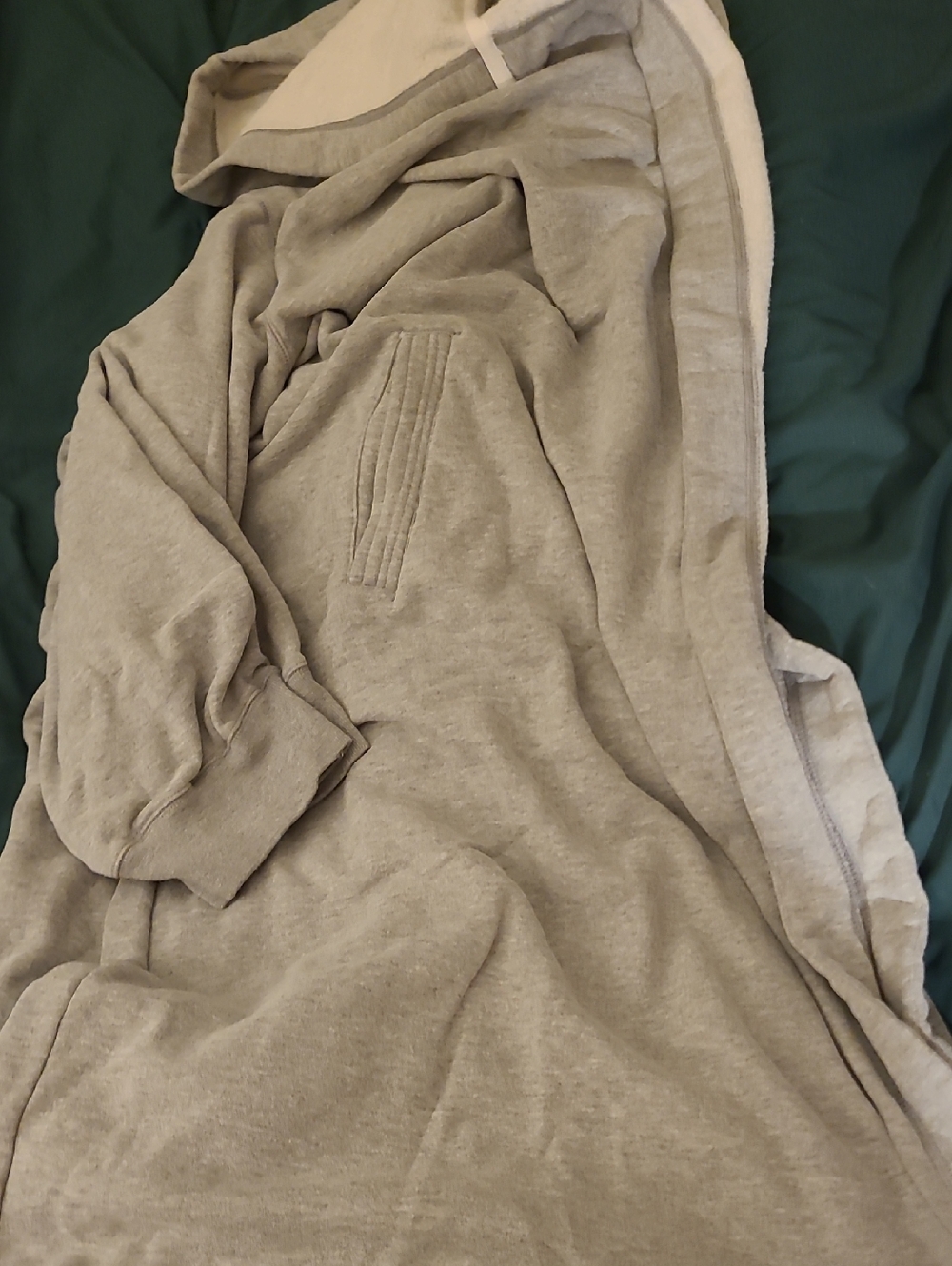Cozy ROBE Light Gray Sweatshrirt Hooded Robe